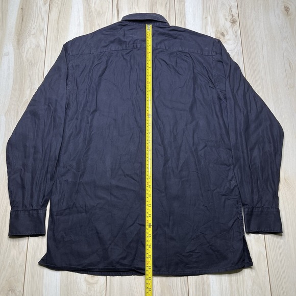 Ermenegildo Zegna Herringbone Button Down Shirt Mens Small Made In Italy Black - Picture 16 of 16